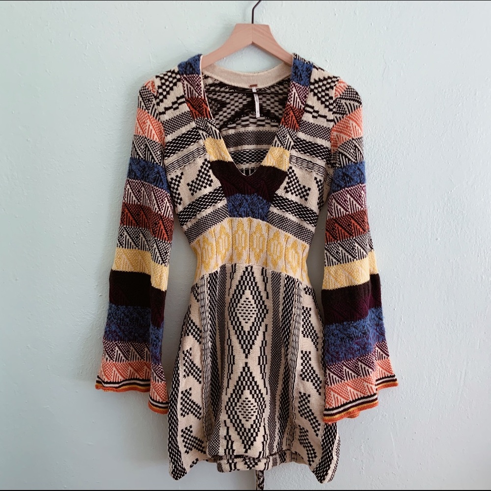 NWT Free People Patchwork Sweater Dress
